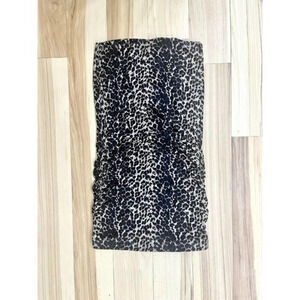 Olivia Moon Leopard Print Stretch Jersey Rouched Pencil Skirt S